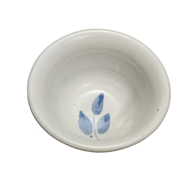 Vtg OBE signed studio pottery finger bowl blue floral - Picture 6 of 11